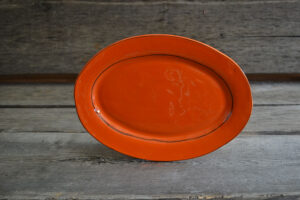 vaisselle-ceramique-fait-main-plat-ovale-orange-aubagne