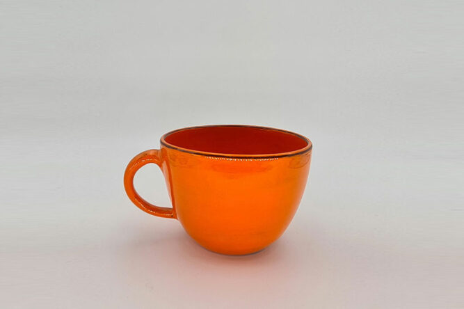 vaisselle-ceramique-fait-main-soupe-anse-orange-aubagne